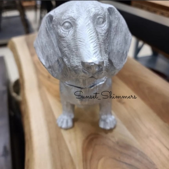 Doxie DACHSHUND DOG Resin Statue Figurine candy Bowl trinket Storage STASH BOX - Picture 3 of 8